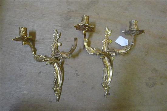 Pair ormolu Louis XV wall sconces